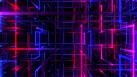Neon Lattice Space Stock Footage 84018511