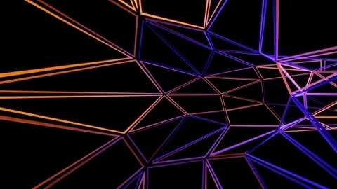 Neon lattice tunnel. VJ LOOP animation Video stock 158064807