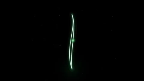 Neon leaf outline glows against dark background with shimmering light parti.. Video stock 344905814