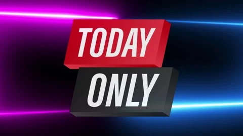 Neon LED Background with TODAY ONLY Text Zoom Effect | Dynamic Animation 스톡 동영상 304421595