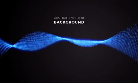 Neon LED light 3D wave glowing flow twisted motion vector technology backgrou イラスト素材