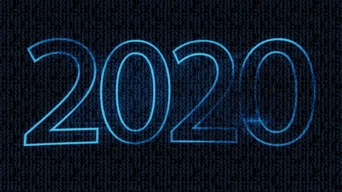 Neon Led Lights 2020 binary code informatic Stock Footage 121393871