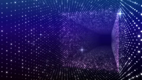 Neon Led Lights Sci Fi Futuristic Glowing Dot Dark space BN1 Stock Footage 208908983