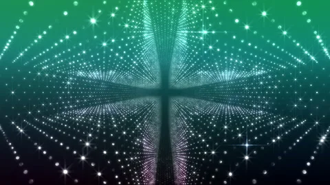 Neon Led Lights Sci Fi Futuristic Glowing Dot Dark space CF1 Stock Footage 208910455