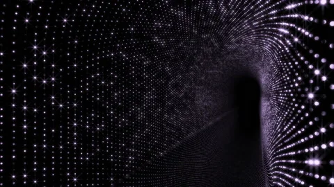 Neon Led Lights Sci Fi Futuristic Glowing Dot Dark space DN0 Stock Footage 208929351