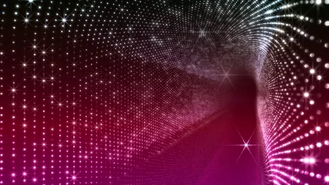 Neon Led Lights Sci Fi Futuristic Glowing Dot Dark space DN2 Stock Footage 208931242