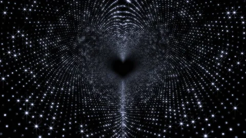 Neon Led Lights Sci Fi Futuristic Glowing Dot Dark space HF0 Video stock 208932542