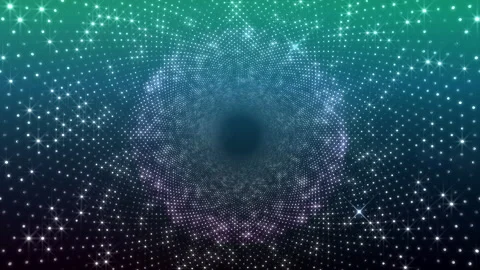 Neon Led Lights Sci Fi Futuristic Glowing Dot Dark space TF1 Stock Footage 208952713