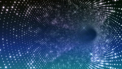 Neon Led Lights Sci Fi Futuristic Glowing Dot Dark space TN2 Stock Footage 208954586