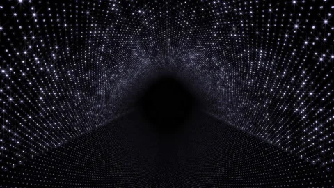 Neon Led Lights Sci Fi Futuristic Glowing Dot Dark space AF0 Video stock 208954917