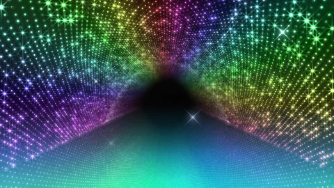 Neon Led Lights Sci Fi Futuristic Glowing Dot Dark space AF3 Stock Footage 212384514