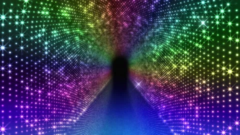 Neon Led Lights Sci Fi Futuristic Glowing Dot Dark space DF3 Vídeos de archivo 212400556