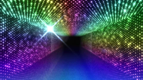 Neon Led Lights Sci Fi Futuristic Glowing Dot Dark space RF3 Stock Footage 212430733