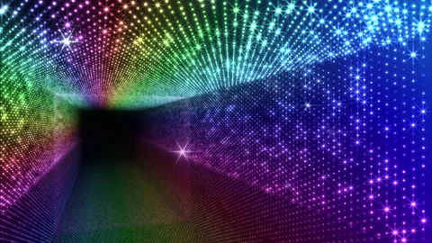 Neon Led Lights Sci Fi Futuristic Glowing Dot Dark space RN3 Stock Footage 212430782
