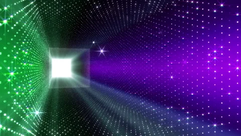 Neon Led Lights Sci Fi Futuristic Glowing Dot Dark space BN6 Stock Footage 232098704