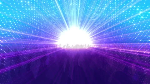 Neon Led Lights Sci Fi Futuristic Glowing Dot Dark space AF9 Stock Footage 240022250