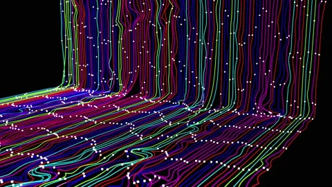 Neon led lights wall show room able to loop Stock Footage 314647502
