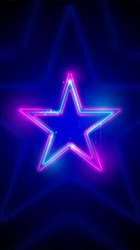 Neon, led star. Background, mobile phone wallpaper. HD, 4k backdrop. Vector Stock Illustration