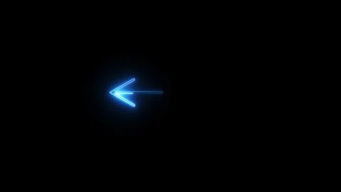 Neon left arrow direction icon animated video Stock Footage 292412023