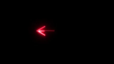 Neon left arrow direction icon animated video Stock Footage 292412029