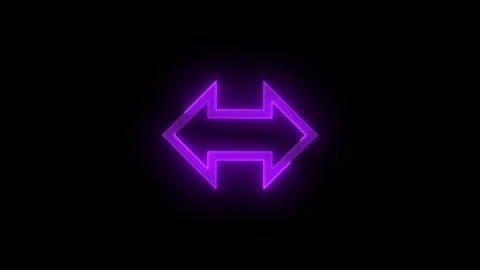 Neon left right direction arrow icon glowing neon purple color animation Stock Footage 274767527