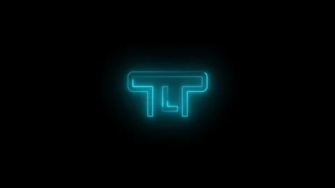 Neon left stick icon glowing black background animation Stockbeeldmateriaal 289522623
