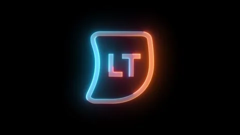 Neon left trigger icon brown cyan color glowing animation black background Stock Footage 270502254