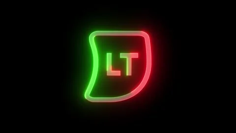 Neon left trigger icon green red color glowing animation black background Stock Footage 270502255