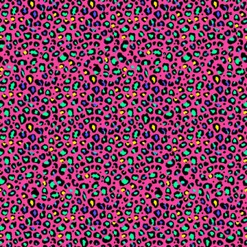 Neon Leopard Skin Seamless Pattern Stock Illustration
