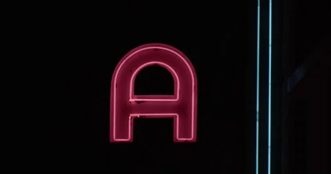 Neon Letter A alone Stock Footage 292724416