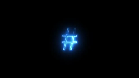 Neon letter # animated video Stock Footage 294531961