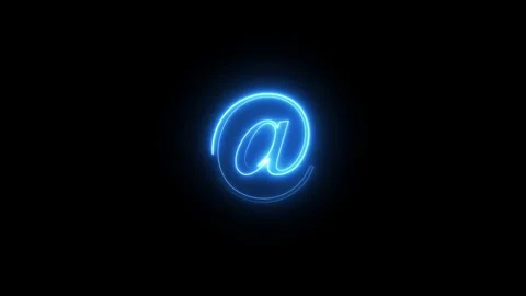 Neon letter @ animated video Stock Footage 294531970