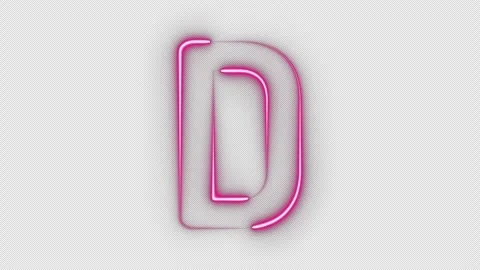 Neon letter D Stock Footage 254496691