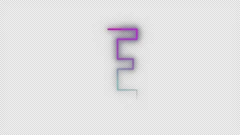 Neon letter E with alpha channel, neon alphabet Stock Footage 254078818