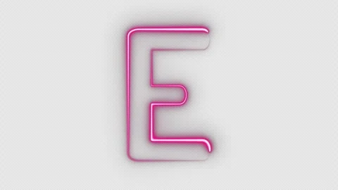 Neon letter E Stock Footage 254496545