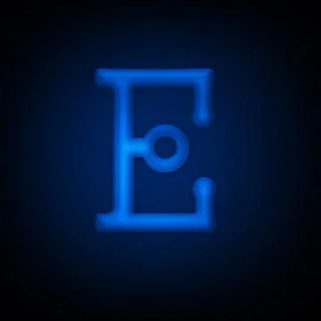 Neon Letter E Stock Illustration