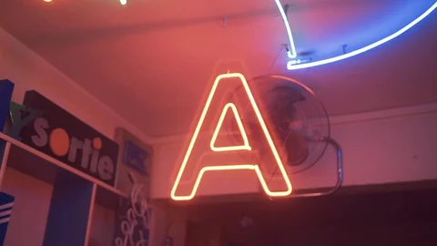 Neon letter A Stock Footage 129031138