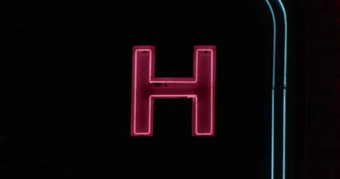 Neon Letter H Stock Footage 292724357