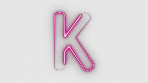 Neon Letter K Stock Footage 254496942