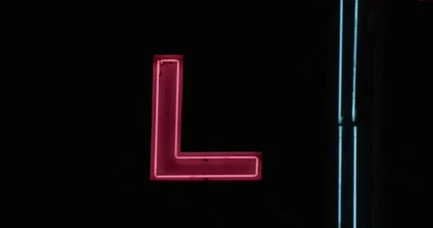 Neon Letter L Stock Footage 292724414