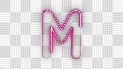 Neon letter M Stock Footage 254497182