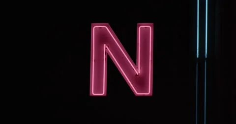Neon Letter N Stock Footage 292724301