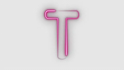 Neon Letter T Stock Footage 254497870
