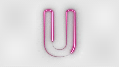 Neon Letter U Stock Footage 254497779