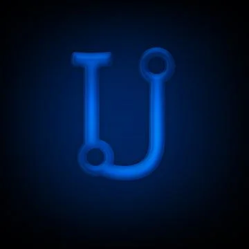 Neon Letter U Stock Illustration