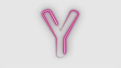 Neon Letter Y Stock Footage 254498236
