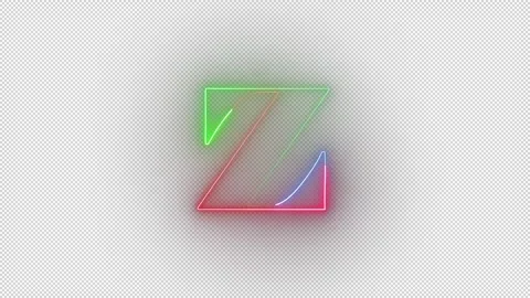 Neon letter Z with alpha channel, neon alphabet and letters Stock Footage 256232453
