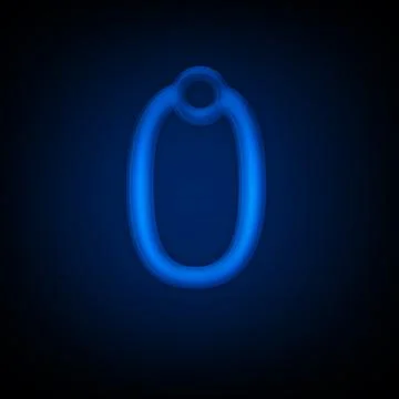 Neon Letter ZERO Stock Illustration
