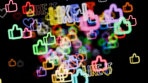 Neon like lettering flying in a seamless loop. Stock Footage 289131653