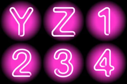 Neon letters Stock-Illustration